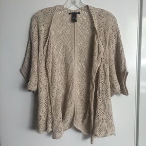 Natural Beige LUCKY BRAND Crochet Boho Sweater S-M